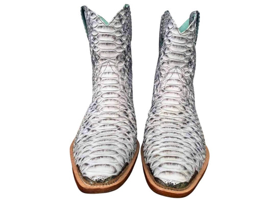 Grey Snakeskin Cowboy Boots - LFM Fashion