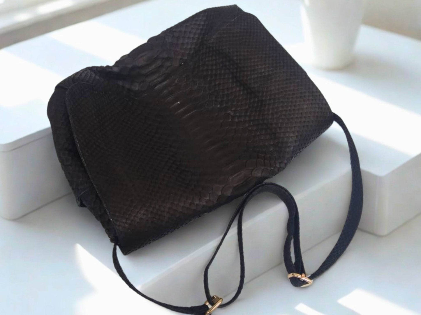 Handcrafted Genuine Python Snakeskin Messenger Bag for Men - LFM Fashion