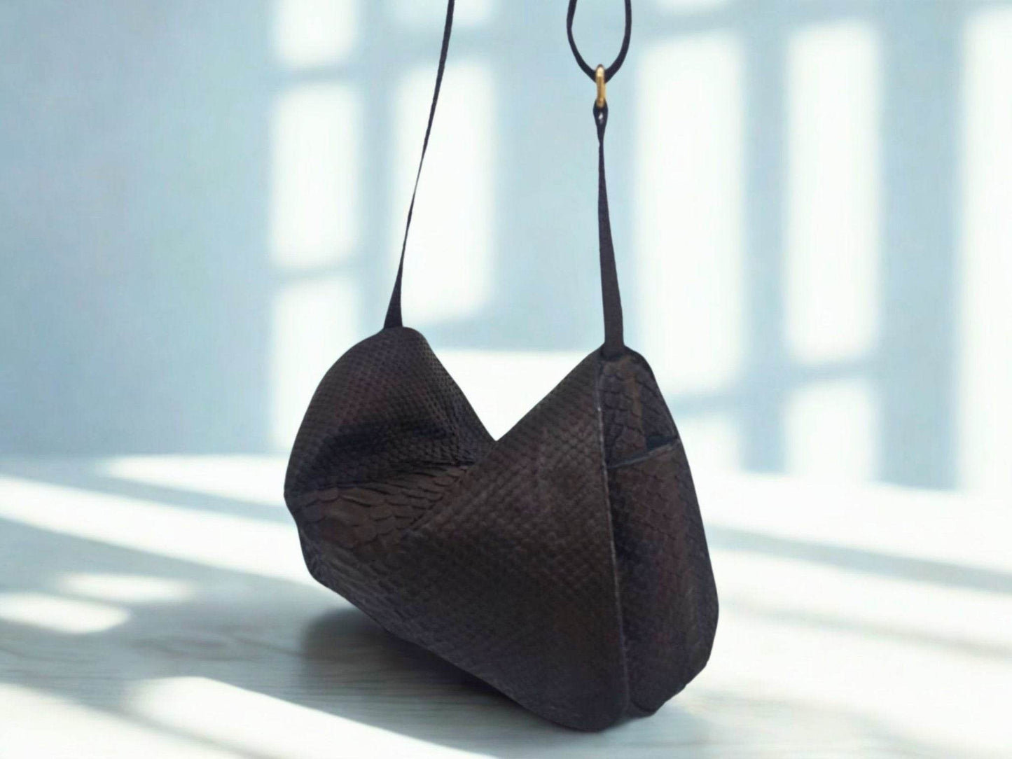 Handcrafted Genuine Python Snakeskin Messenger Bag for Men - LFM Fashion