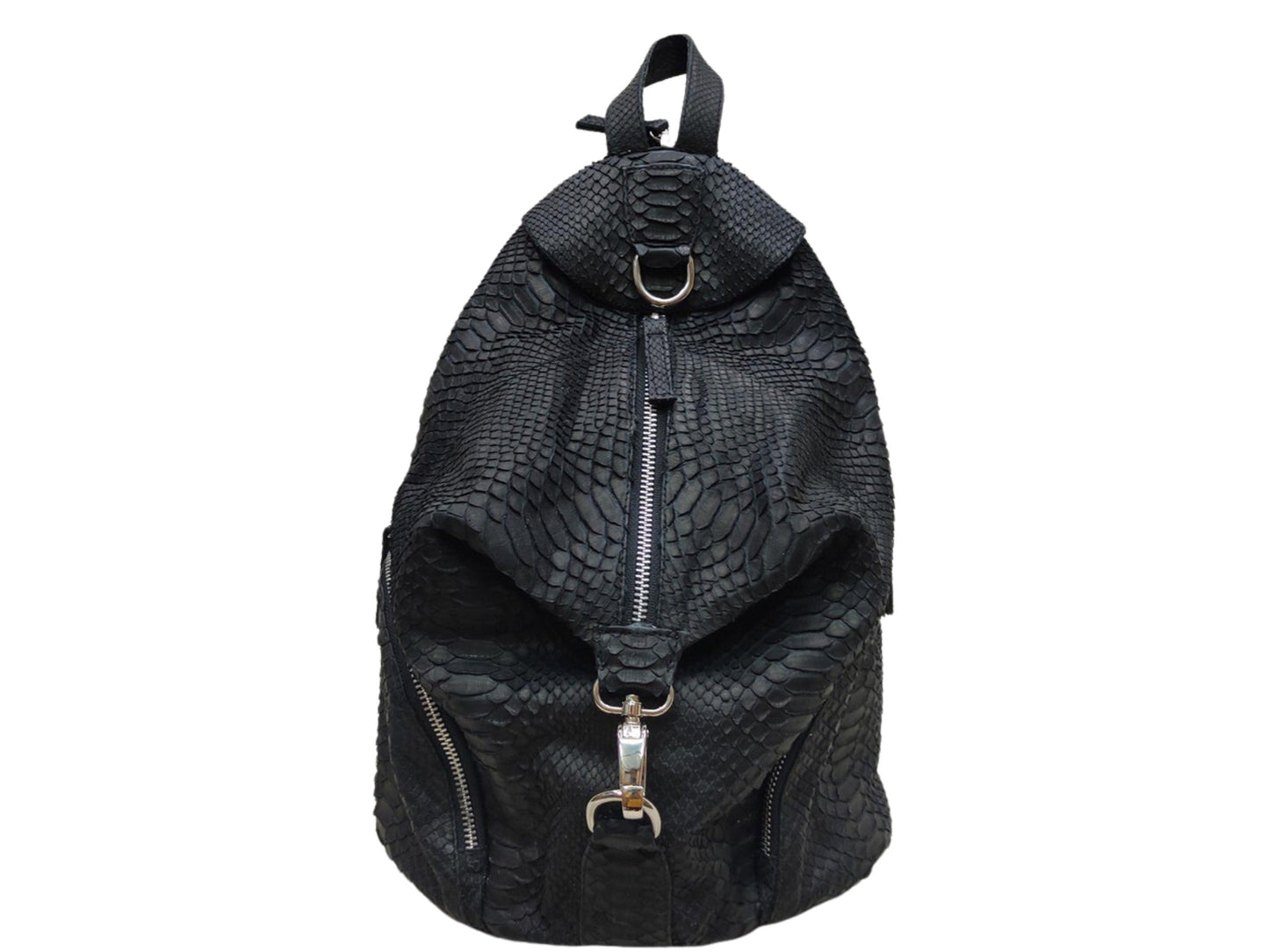 Backpacks Handmade Snakeskin Backpack, Python Travel Bag, School Backpack, Unique Gift Black Python Jacket by LFM Fashion