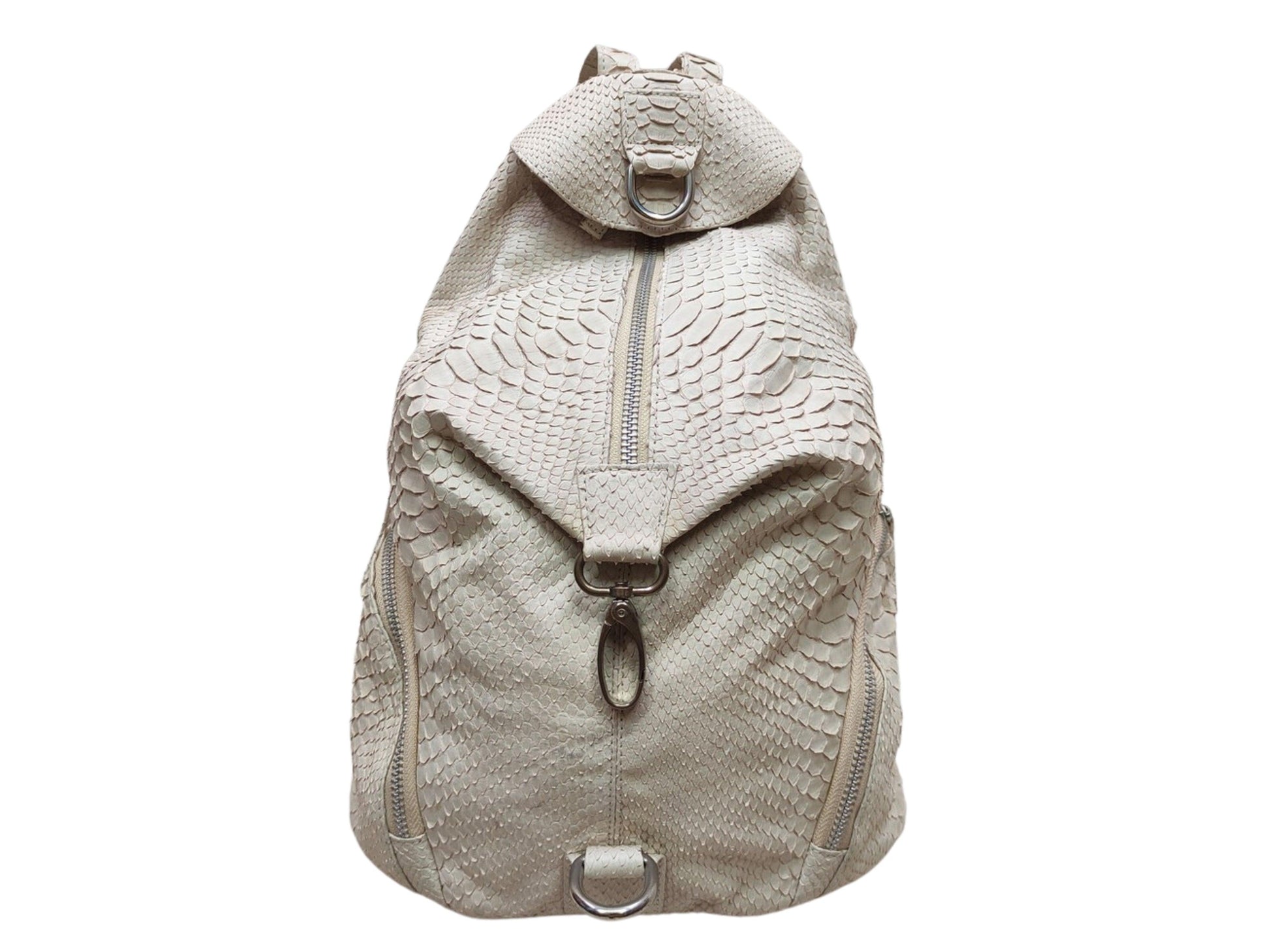 Backpacks Handmade Snakeskin Backpack, Python Travel Bag, School Backpack, Unique Gift Cream Python Jacket by LFM Fashion
