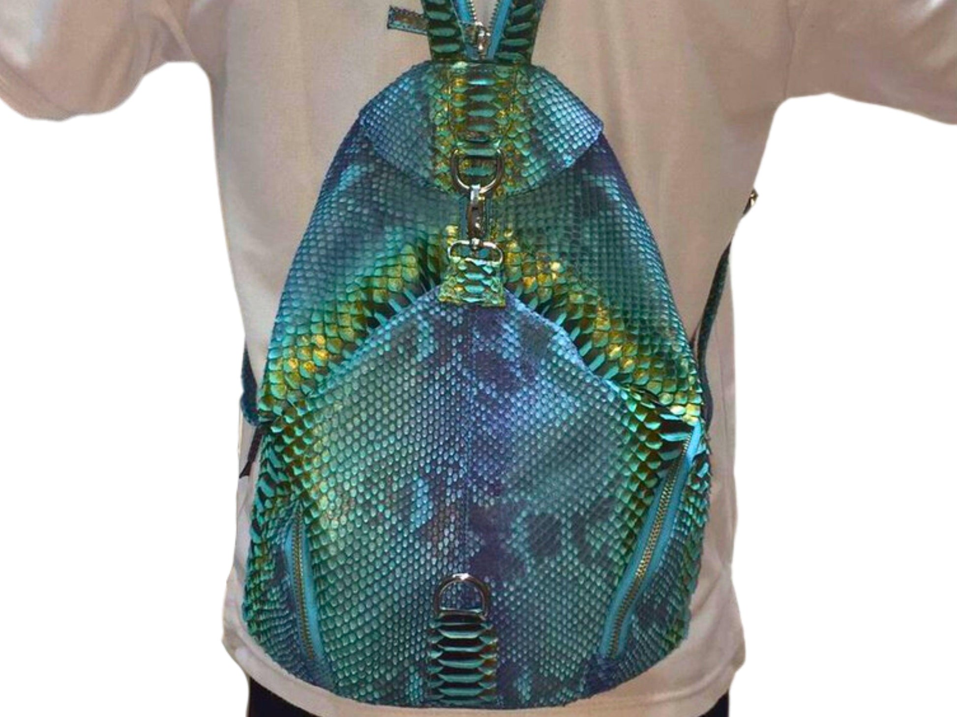 Backpacks Handmade Snakeskin Backpack, Python Travel Bag, School Backpack, Unique Gift Python Jacket by LFM Fashion