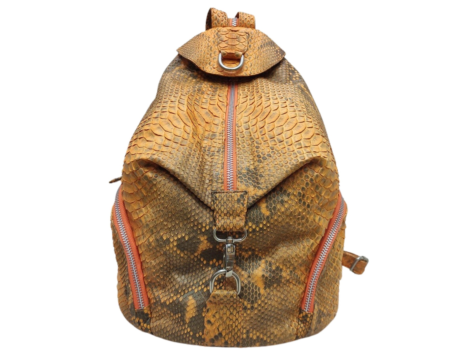 Backpacks Handmade Snakeskin Backpack, Python Travel Bag, School Backpack, Unique Gift Brown Python Jacket by LFM Fashion