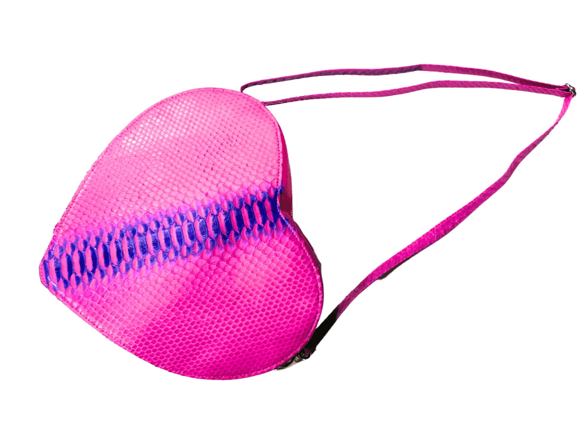 Heart Crossbody Bag Pink Python Jacket by LFM Fashion