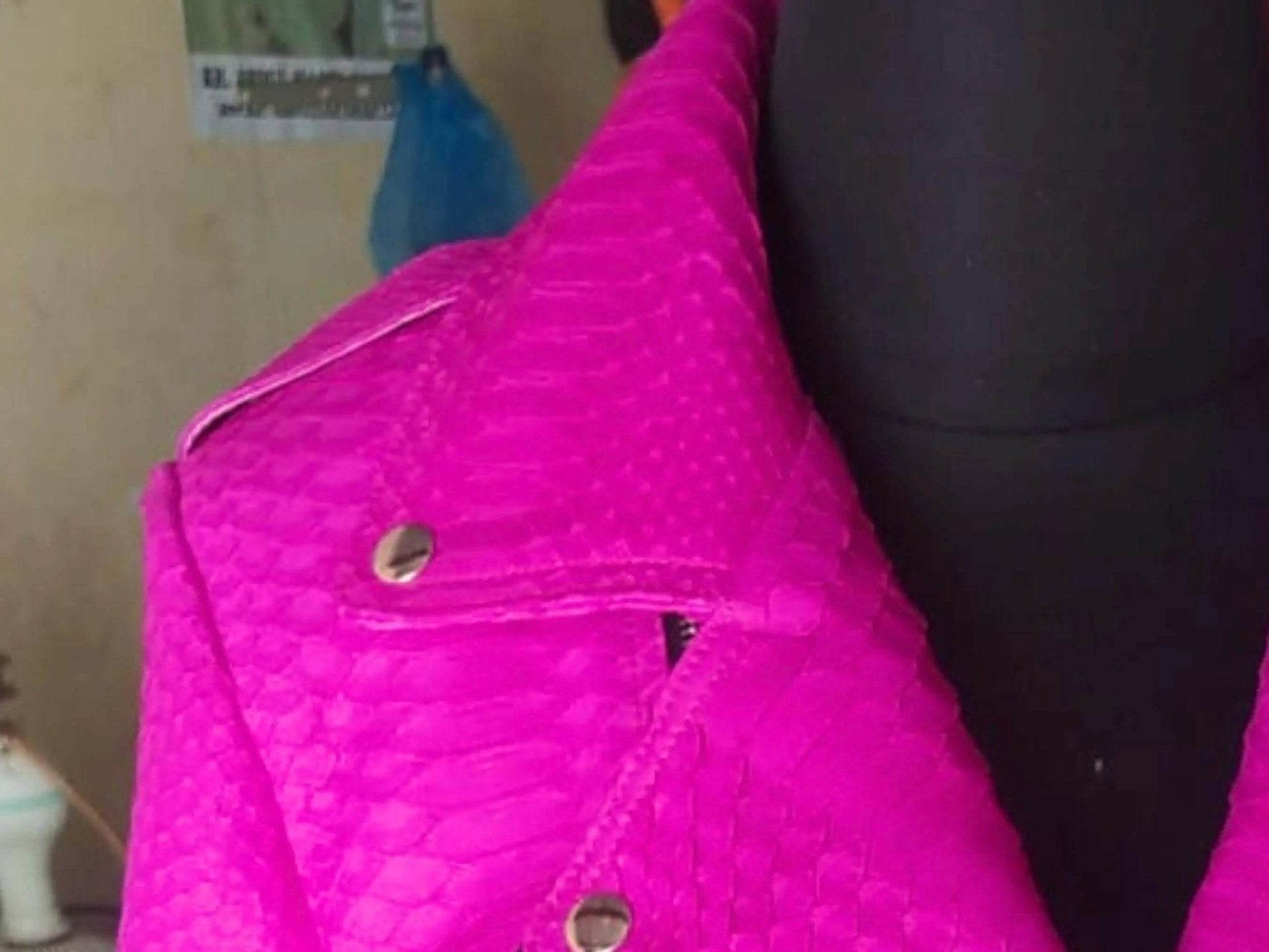 Hot Pink Snakeskin Python Leather Jacket - LFM Fashion