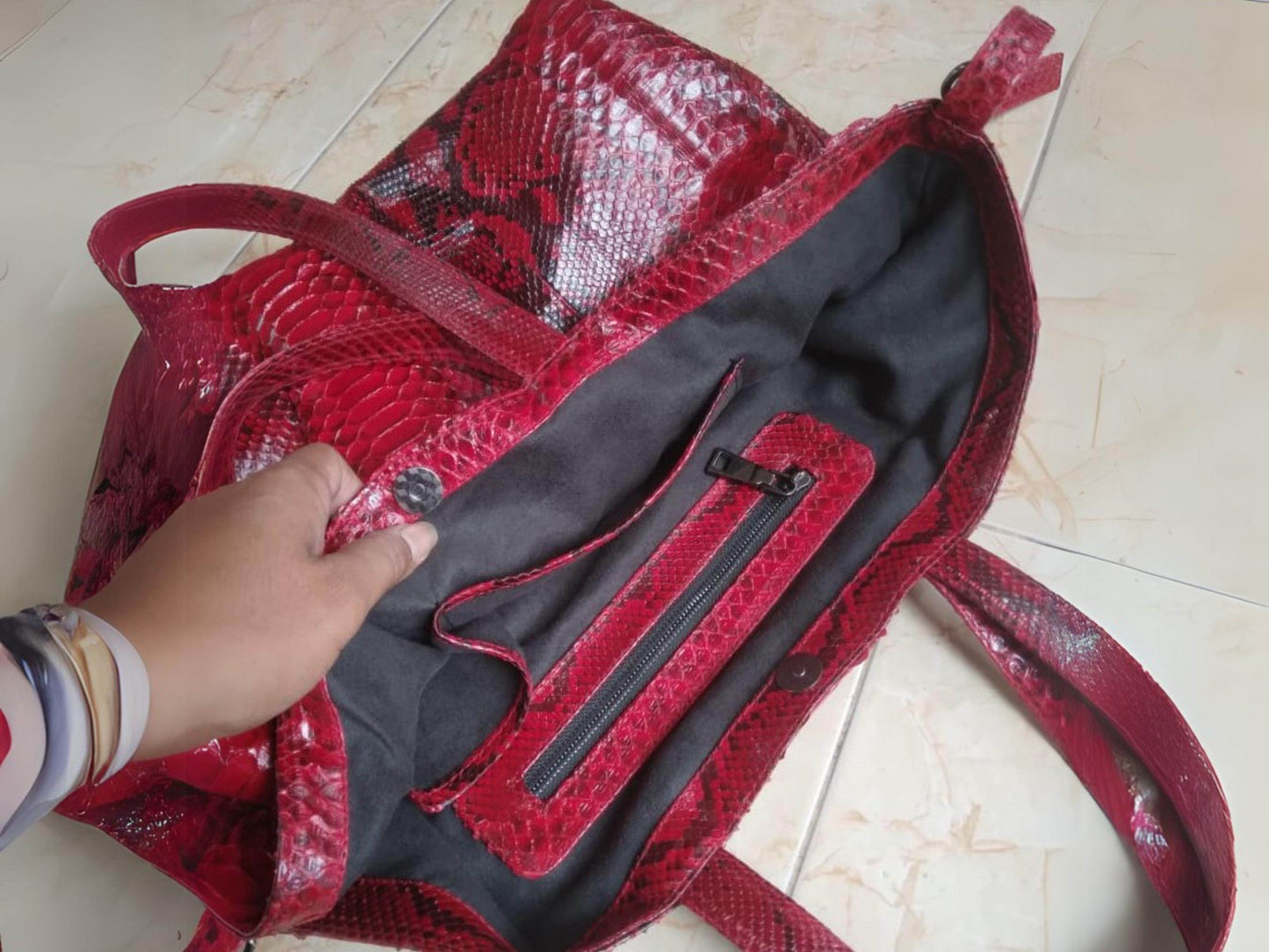 Oversized Snakeskin Totes Bag - LFM Fashion
