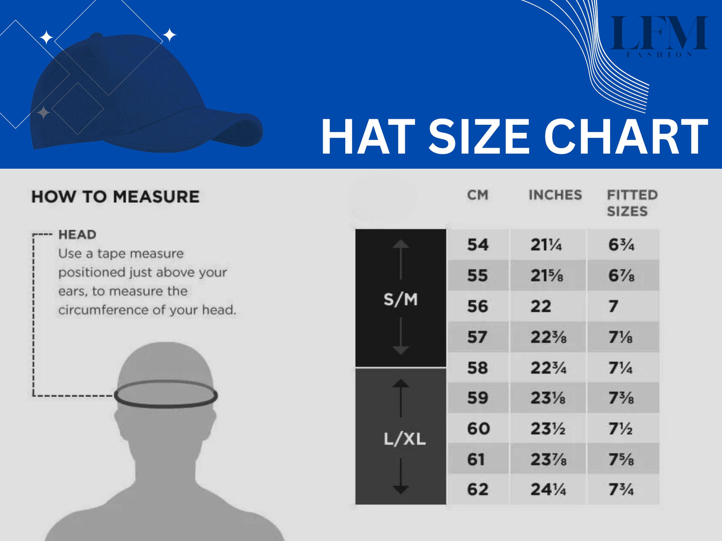 lfm fashion hat size chart