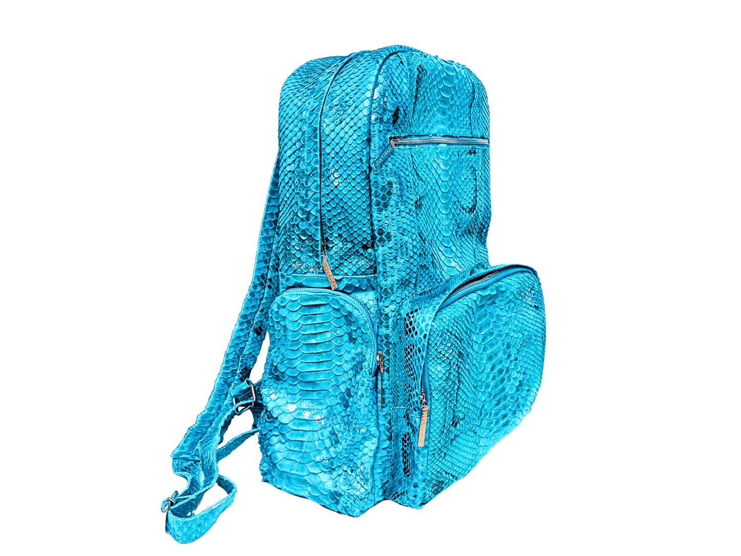 Light Blue Snakeskin Backpack - Python Jacket by LFM Fashion