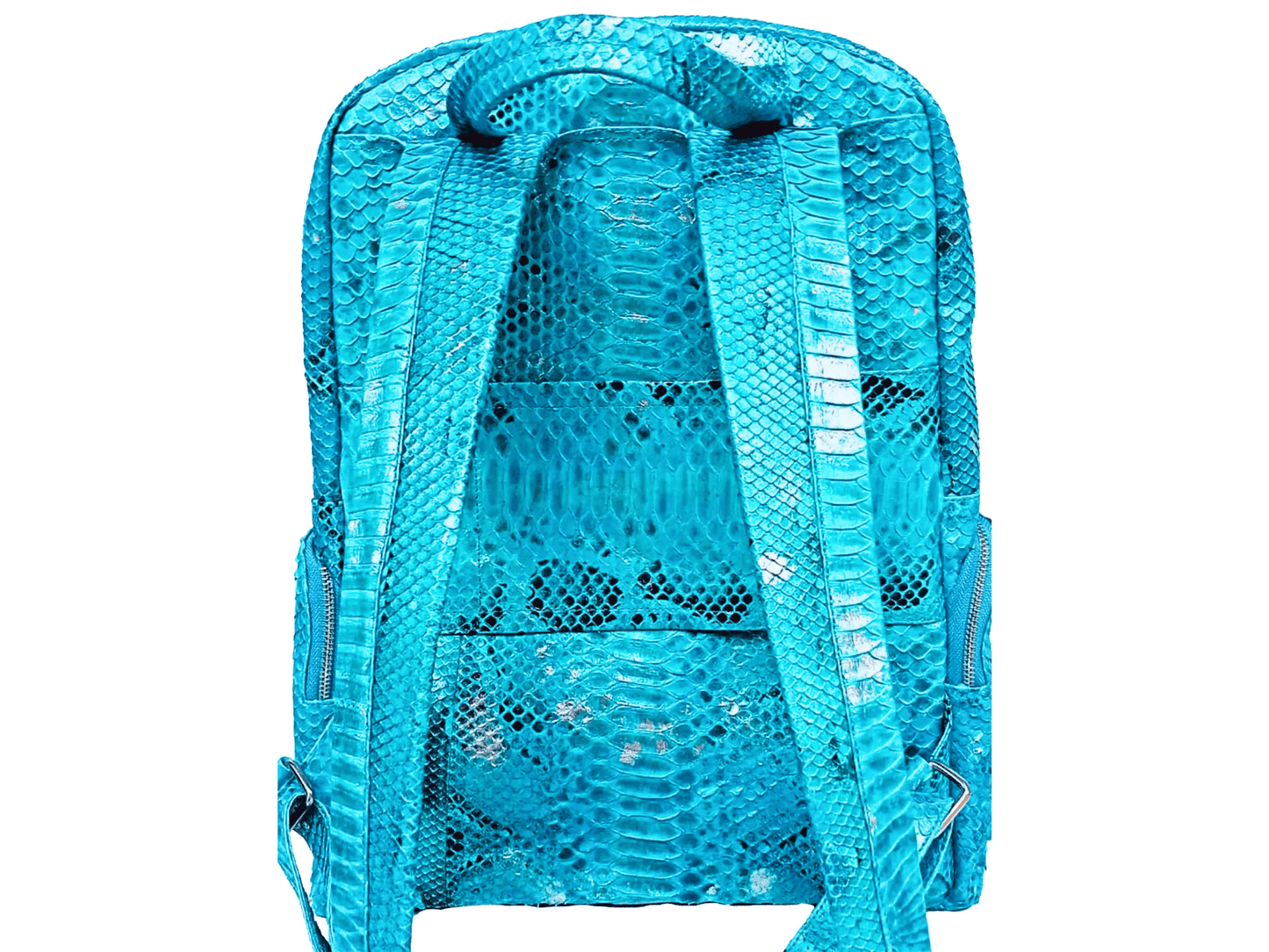 Light Blue Snakeskin Backpack - Python Jacket by LFM Fashion