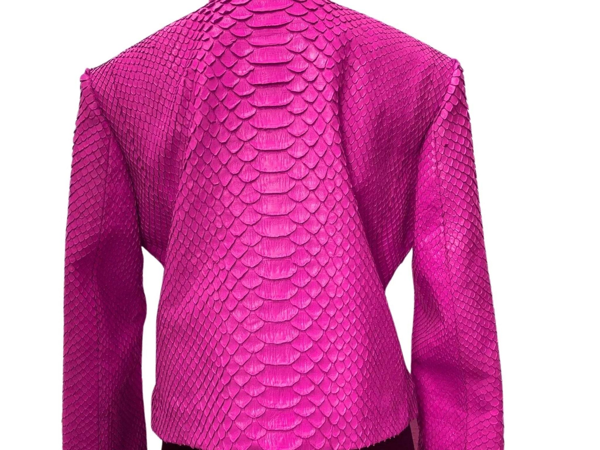 Pink Snakeskin Leather Jacket - LFM Fashion