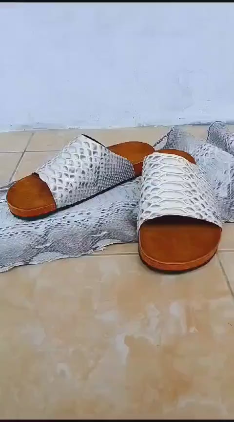 video of Summer Snakeskin Leather Sandals 