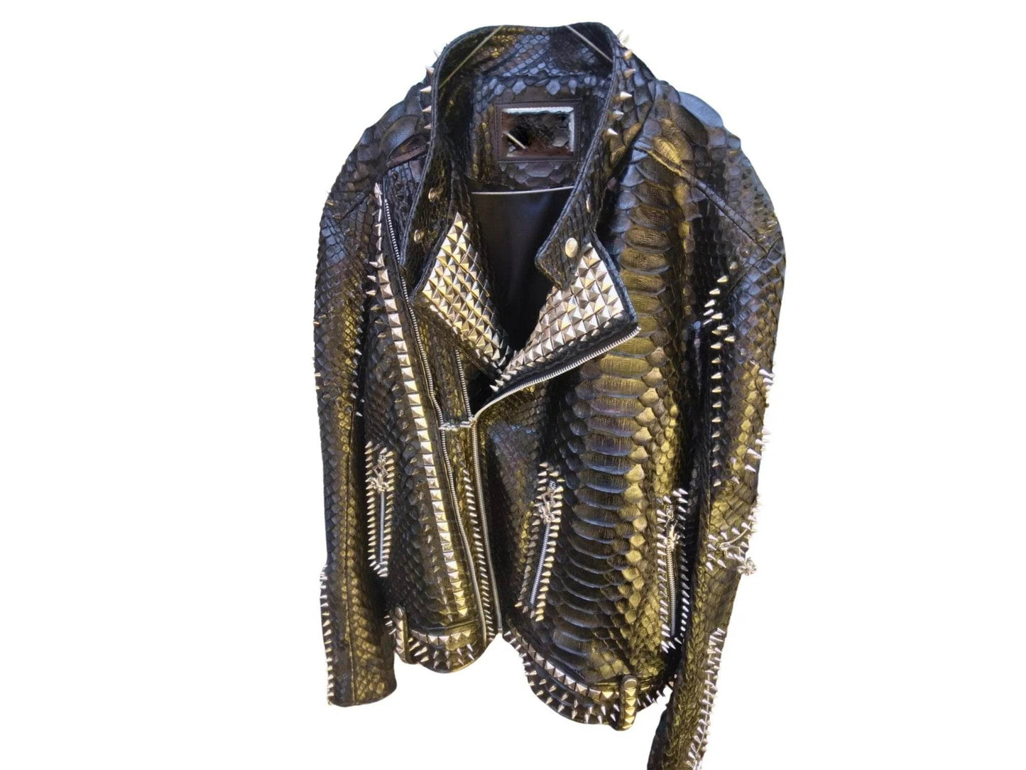 Punk Rock Leather Jacket | Real Python Snake Skin - LFM Fashion