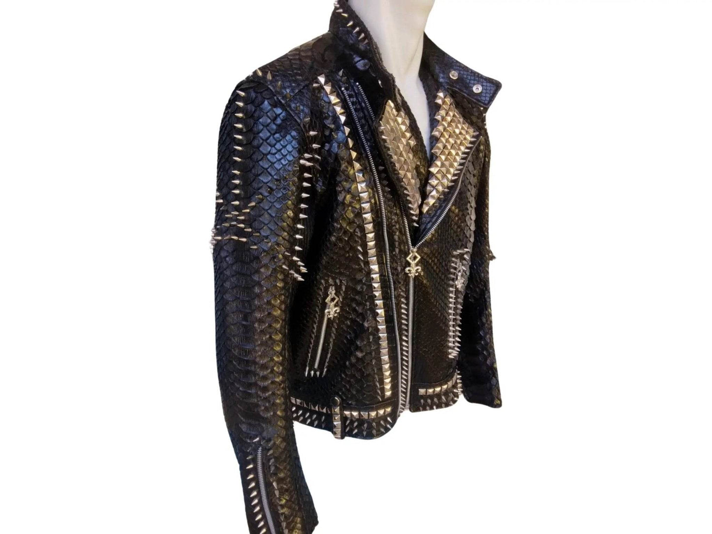 Punk Rock Leather Jacket | Real Python Snake Skin - LFM Fashion