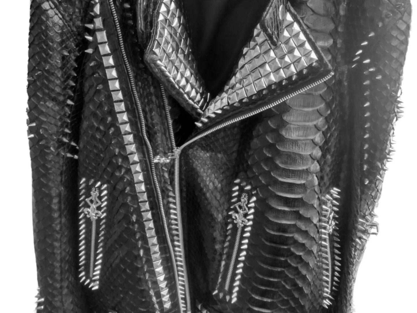 Punk Rock Leather Jacket | Real Python Snake Skin - LFM Fashion