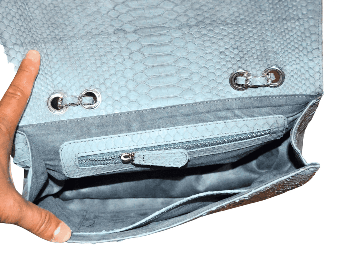 Quilt Snakeskin Flap Bag