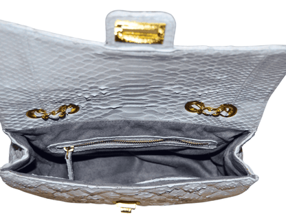 Quilt Snakeskin Flap Bag Python Jacket by LFM Fashion