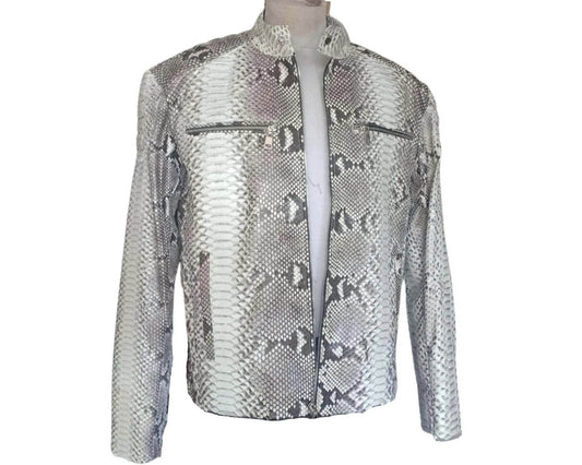 Quilted Python Snakeskin Leather Jacket - LFM Fashion