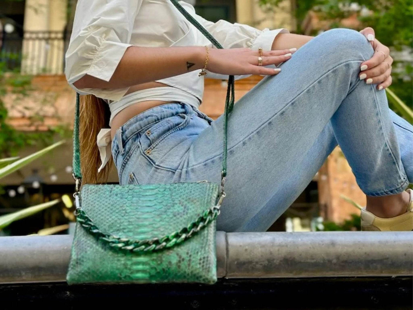 Simple Snakeskin Crossbody Purse - LFM Fashion