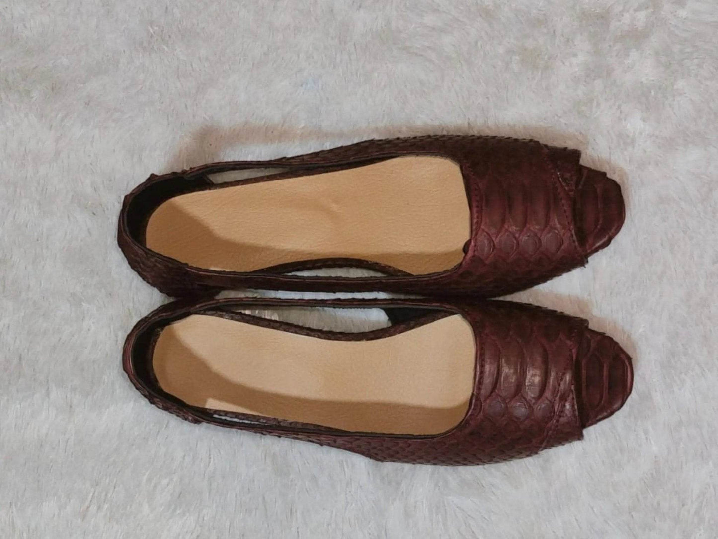 Snake Skin Open Toe Pump Shoes - LFM Fashion
