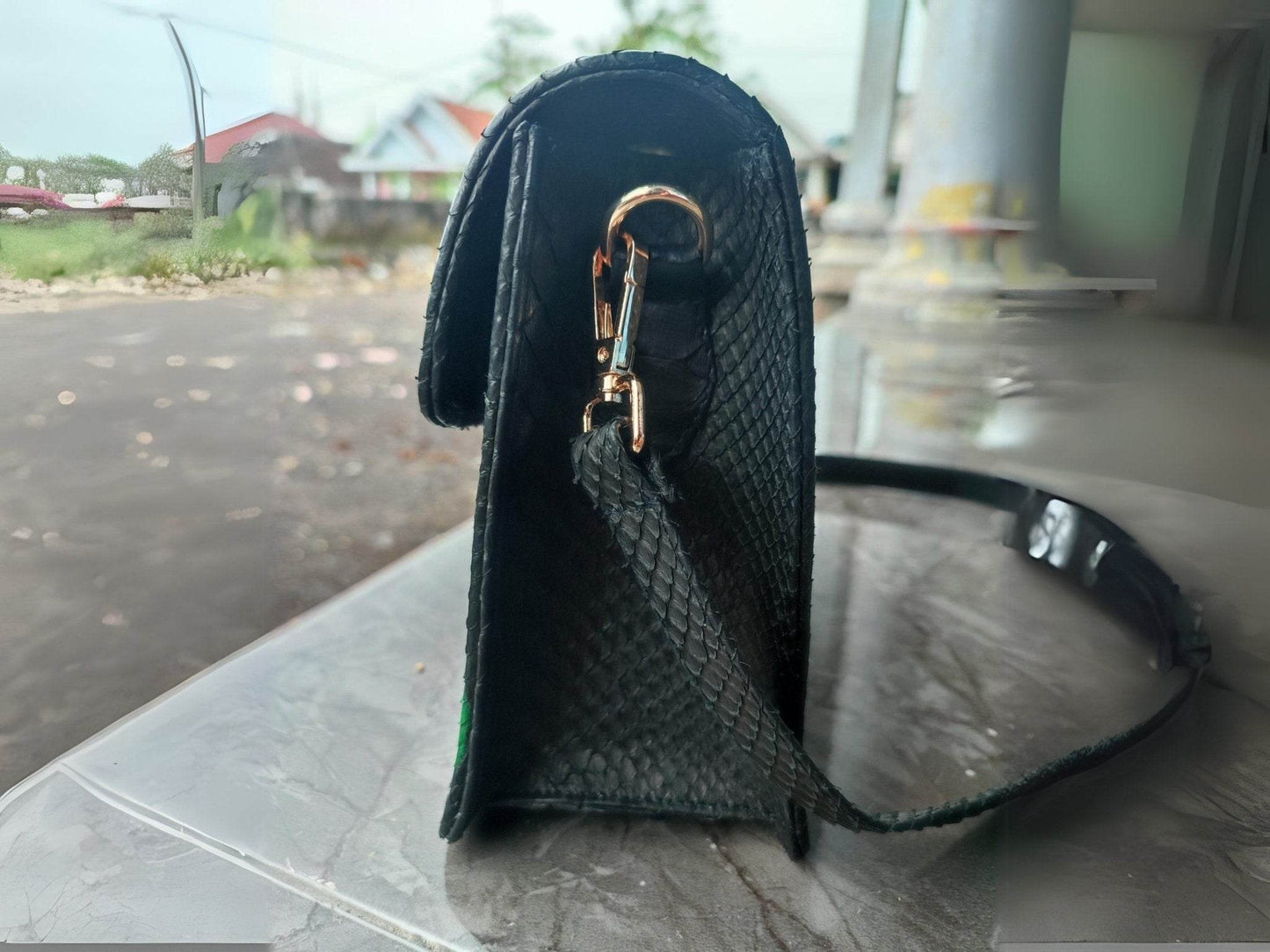 Snakeskin Bag Hand-Painted by Local Women - LFM Fashion