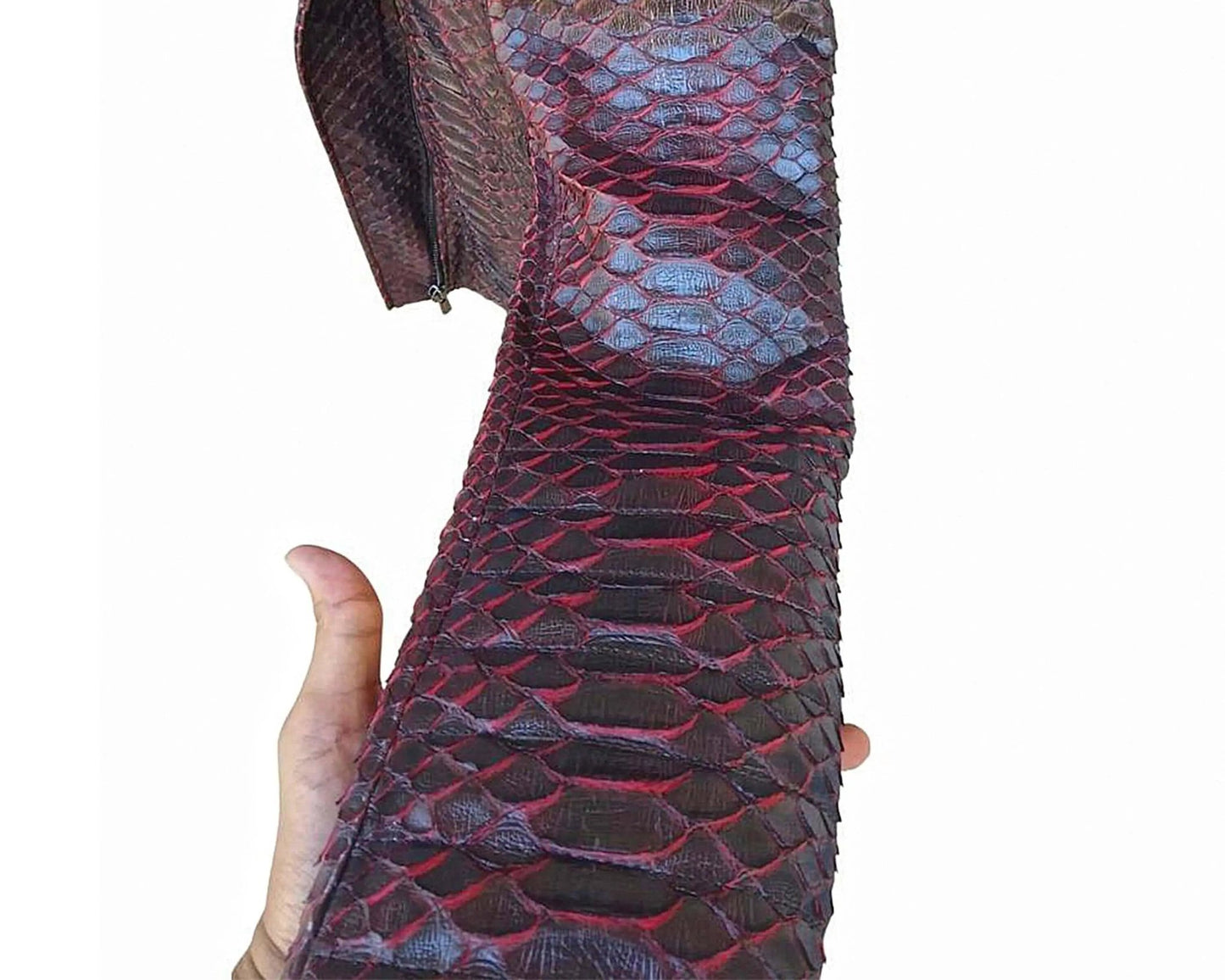 Snakeskin Biker Leather Jacket - Python Jacket by LFM Fashion