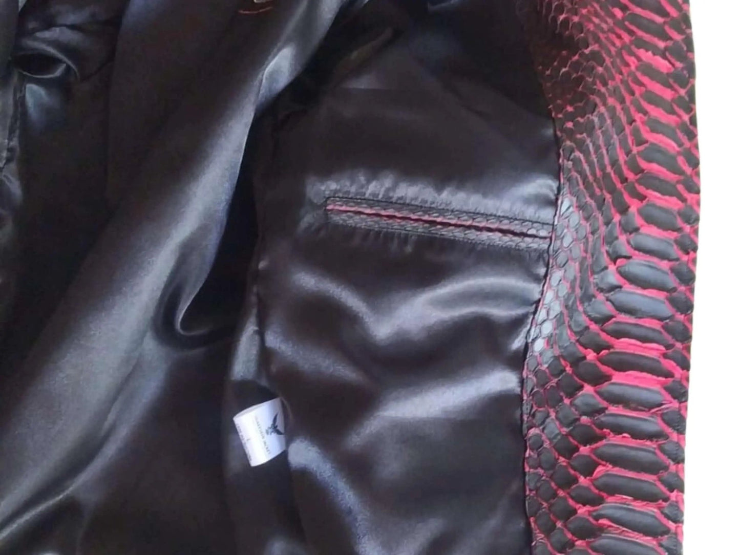 Snakeskin Biker Leather Jacket - Python Jacket by LFM Fashion