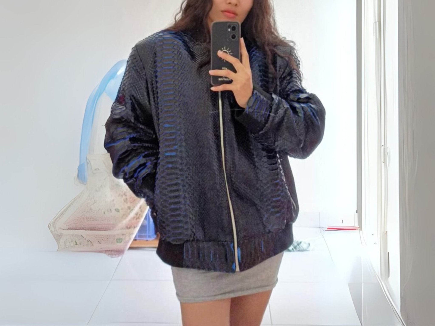 Snakeskin Bomber Jacket - LFM Fashion