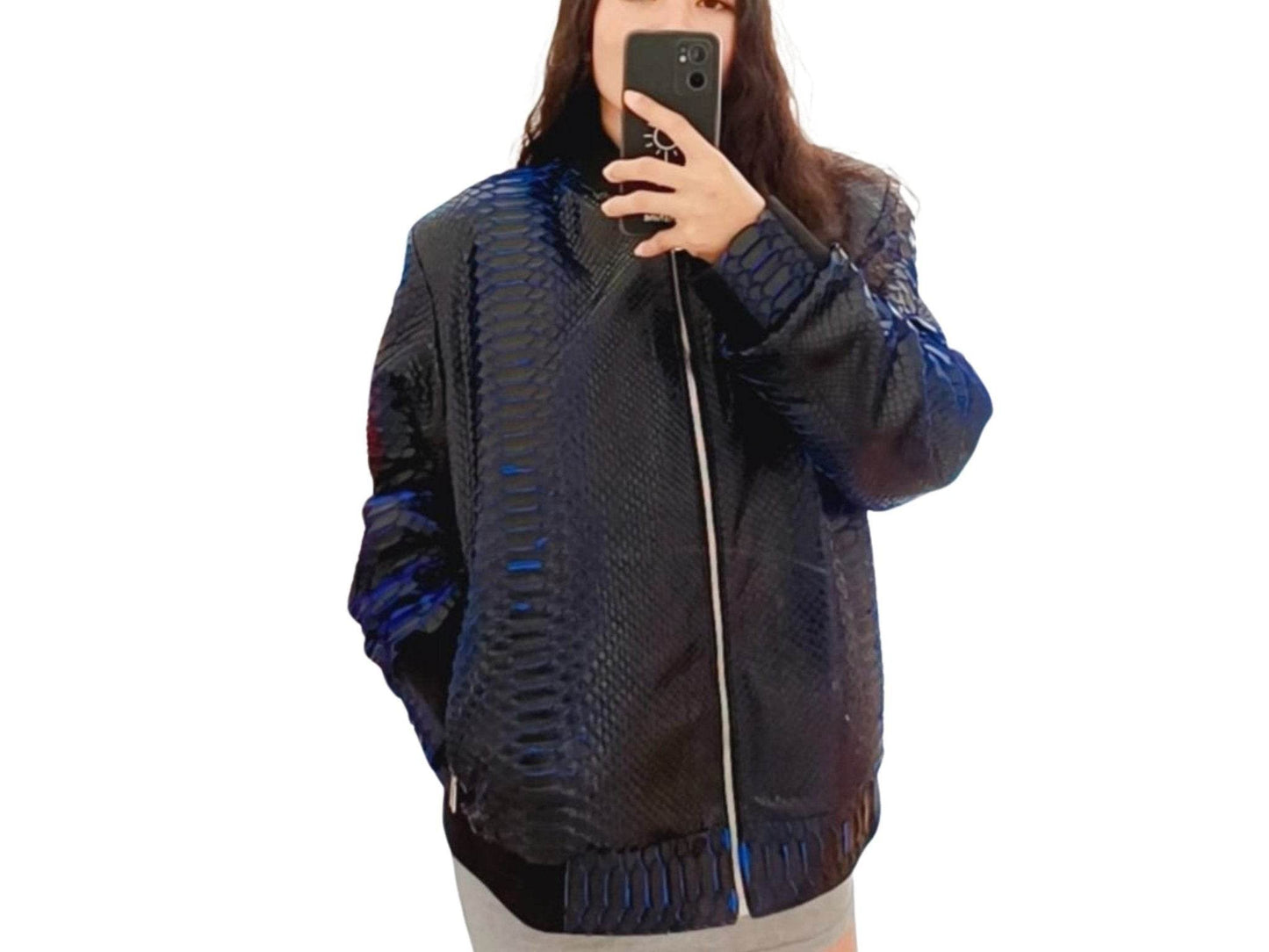 Snakeskin Bomber Jacket - LFM Fashion