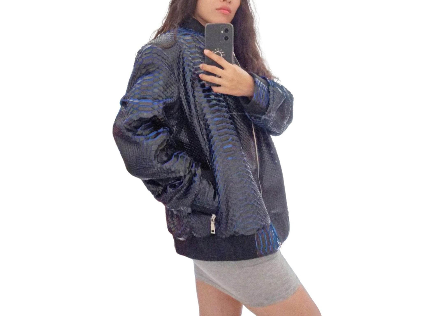 Snakeskin Bomber Jacket - LFM Fashion