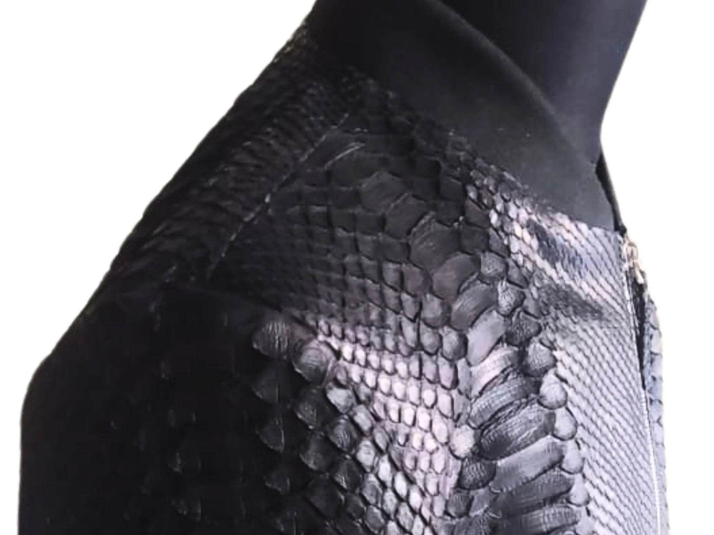 Snakeskin Bomber Leather Jacket - LFM Fashion