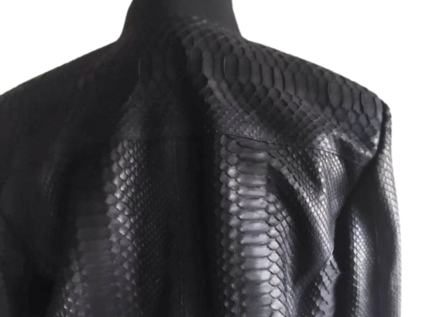 Snakeskin Bomber Leather Jacket - LFM Fashion