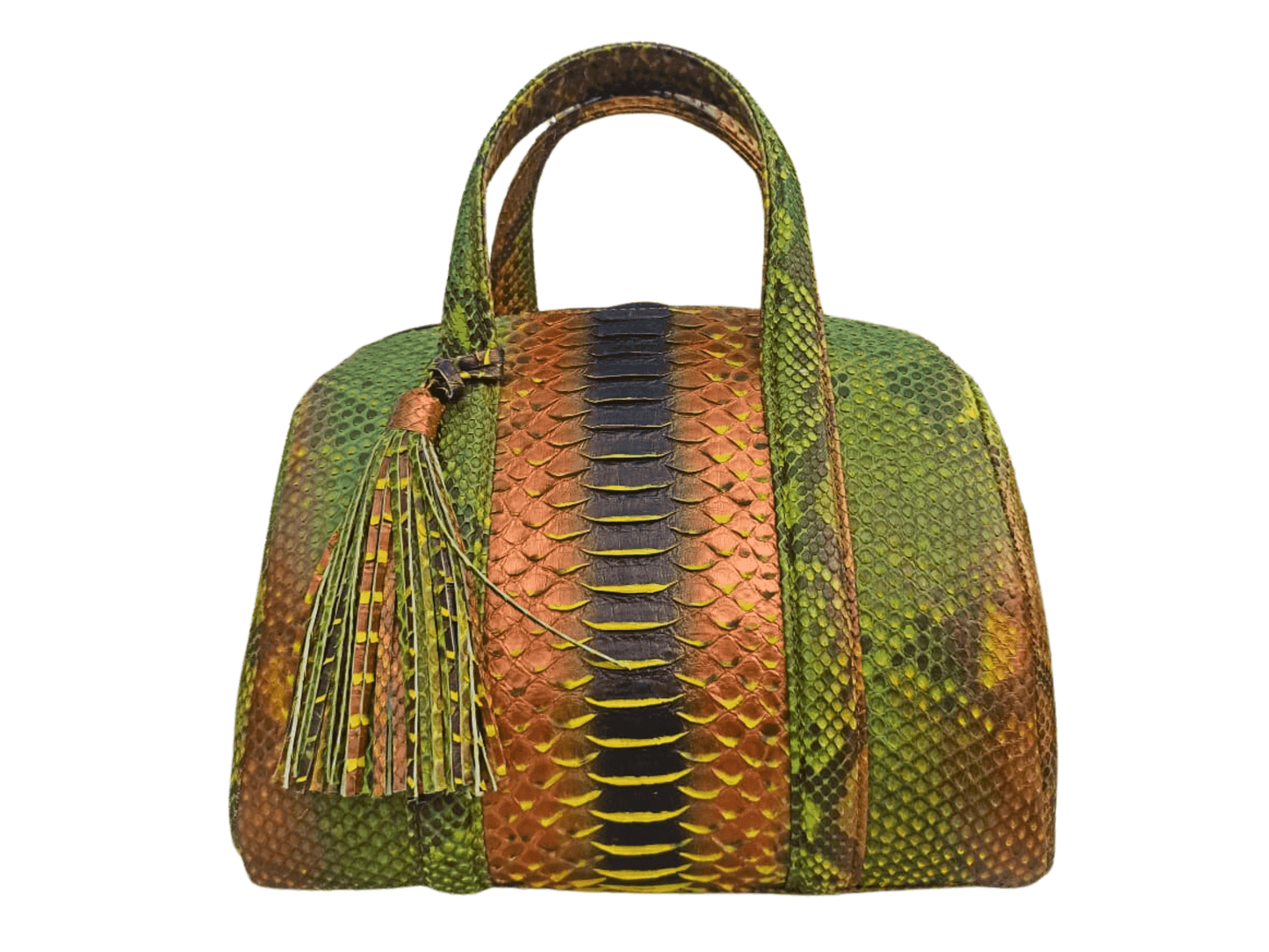 Snakeskin Bowler Bag Green Python Jacket by LFM Fashion