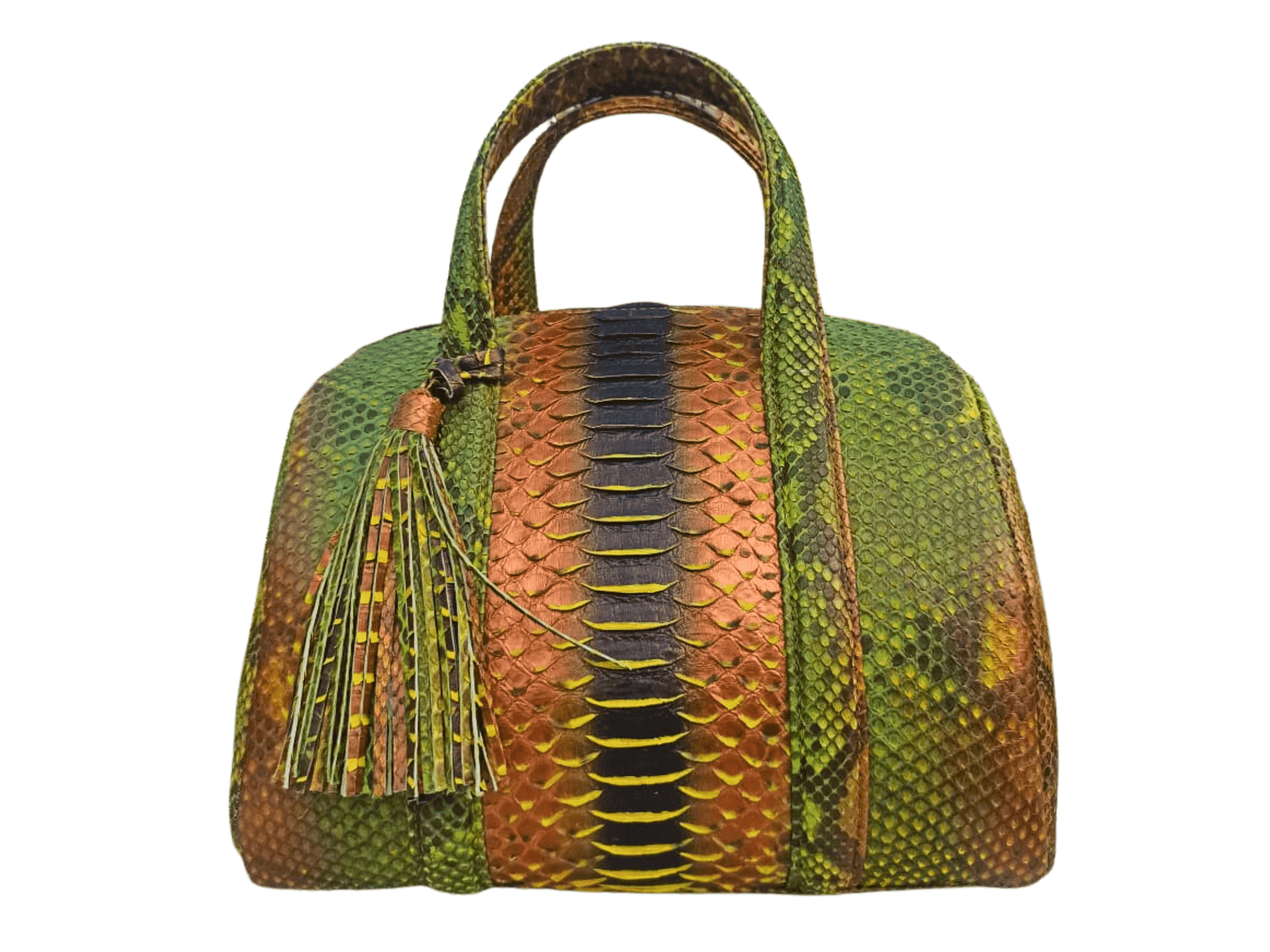 Snakeskin Bowler Bag Green Python Jacket by LFM Fashion