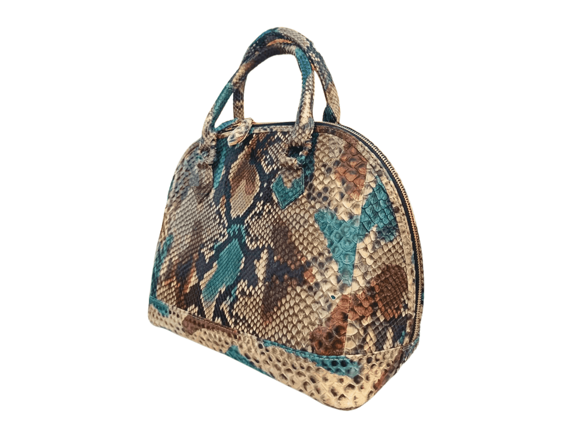 Snakeskin Bowler Bag Brown Python Jacket by LFM Fashion