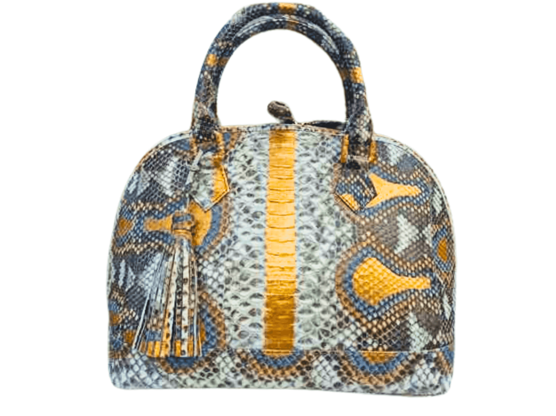 Snakeskin Bowler Bag Gold Python Jacket by LFM Fashion