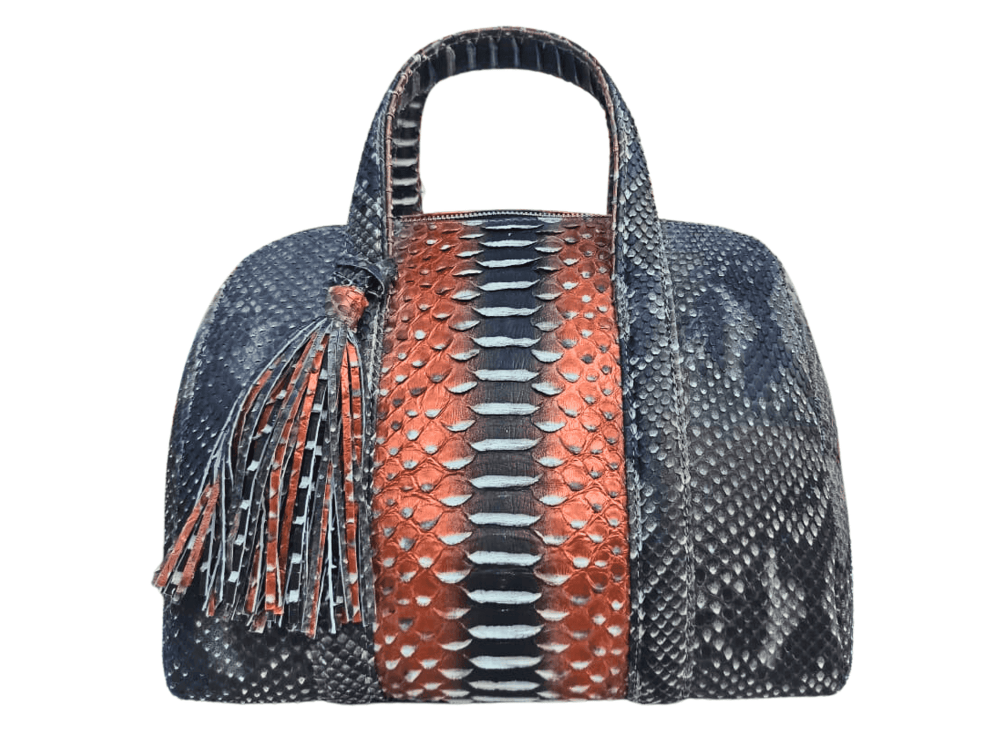 Snakeskin Bowler Bag Terra Cotta Python Jacket by LFM Fashion