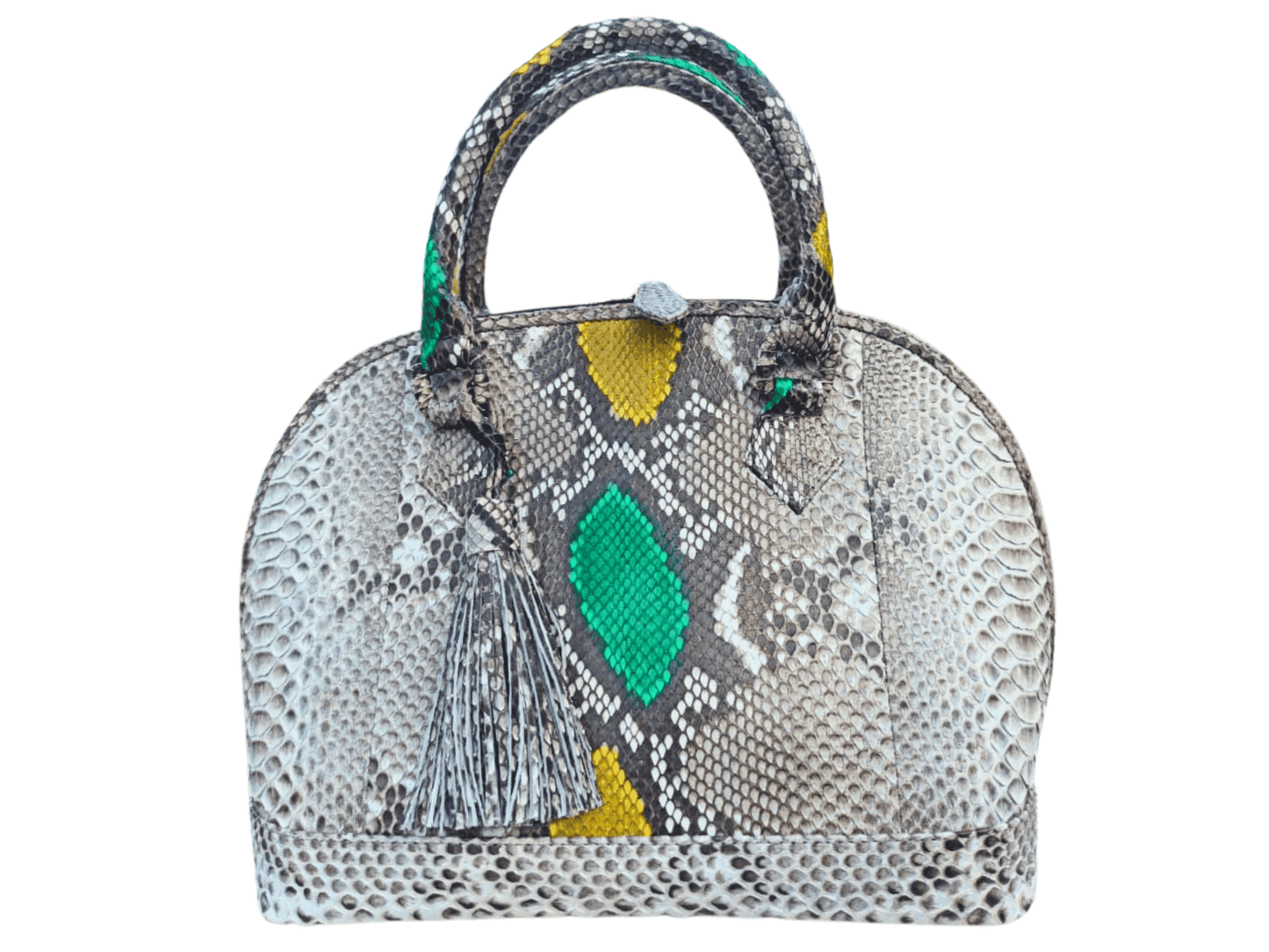 Snakeskin Bowler Bag Gray Python Jacket by LFM Fashion
