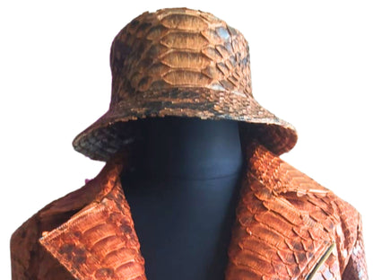 Hat Snakeskin Bucket Hat Python Jacket by LFM Fashion