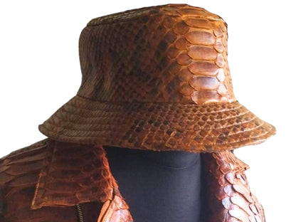 Hat Snakeskin Bucket Hat Python Jacket by LFM Fashion