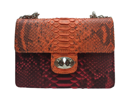 Python Bags Snakeskin Evening Handbag for Women Red Terracotta Python Jacket by LFM Fashion