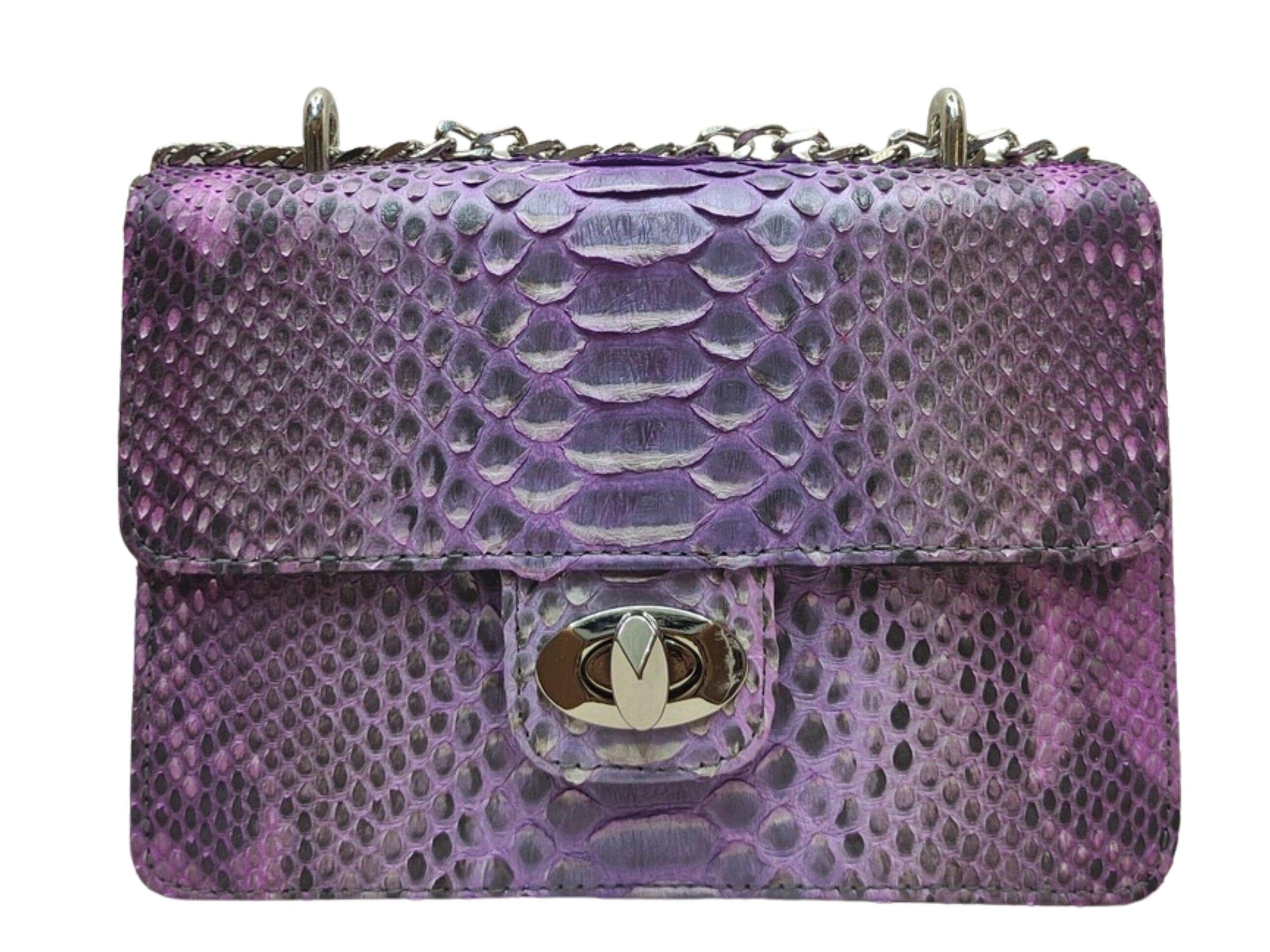 Python Bags Snakeskin Evening Handbag for Women Purple Python Jacket by LFM Fashion