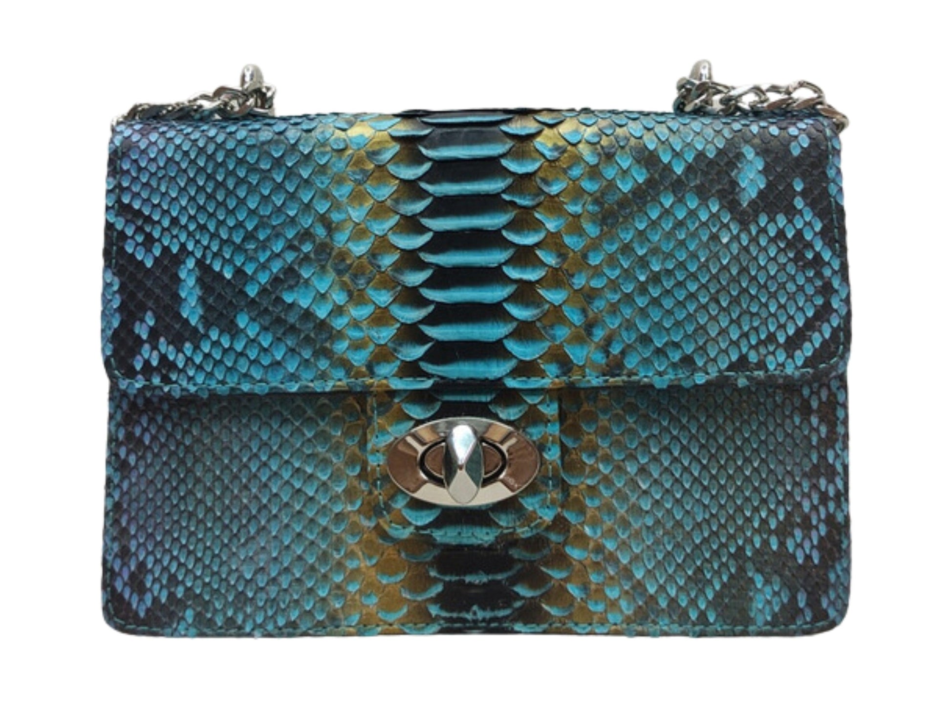 Python Bags Snakeskin Evening Handbag for Women Turqouise Python Jacket by LFM Fashion