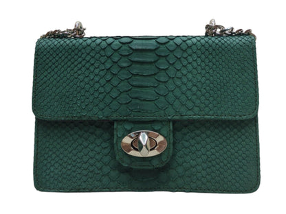 Python Bags Snakeskin Evening Handbag for Women Grey Teal Python Jacket by LFM Fashion