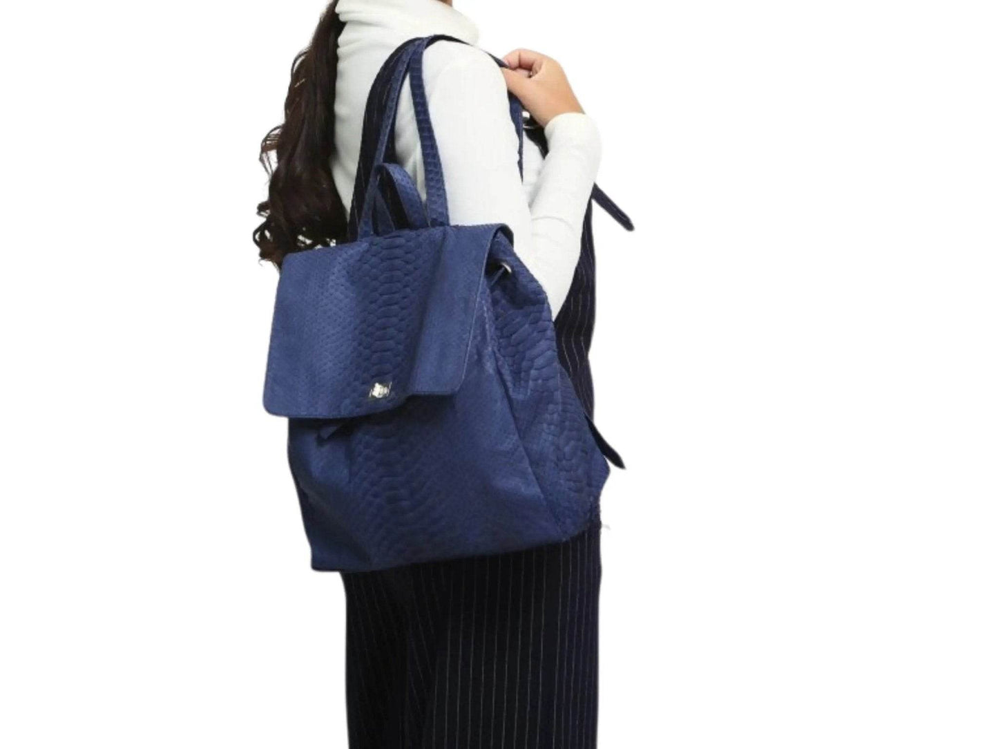 Snakeskin Fashion Leather Backpack - LFM Fashion