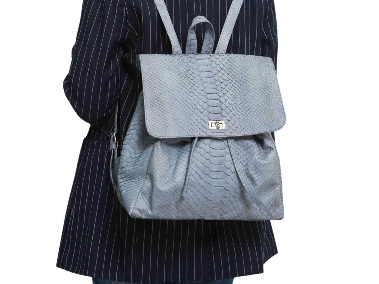 Snakeskin Fashion Leather Backpack - LFM Fashion