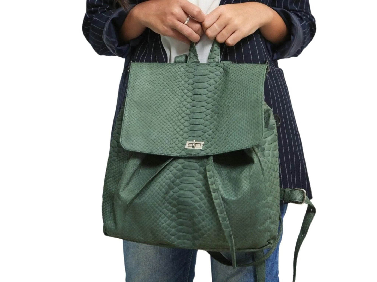 Snakeskin Fashion Leather Backpack - LFM Fashion