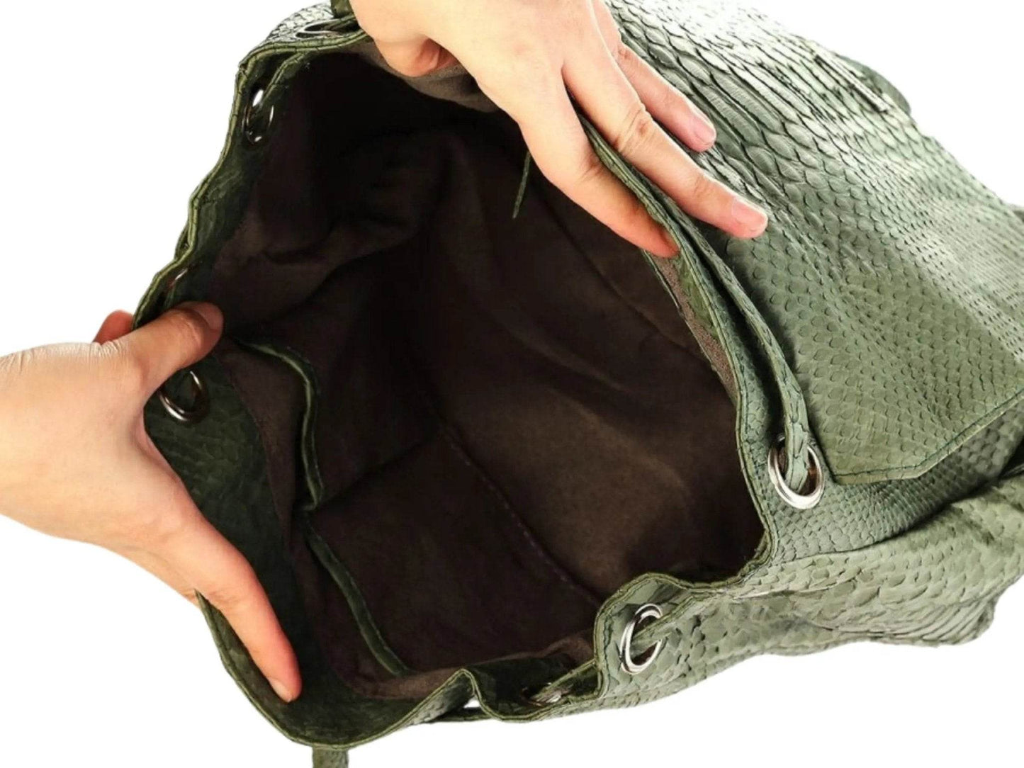 Snakeskin Fashion Leather Backpack - LFM Fashion