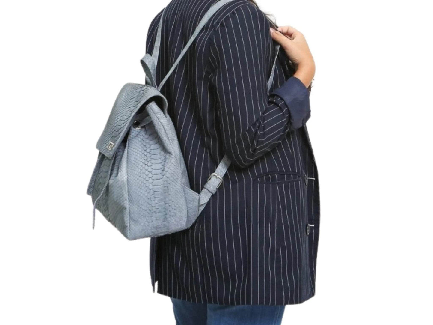Snakeskin Fashion Leather Backpack - LFM Fashion