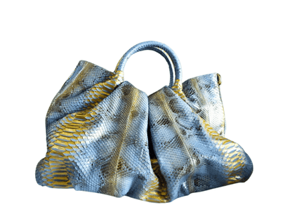 Snakeskin Hobo Floy Handbag Turquoise Python Jacket by LFM Fashion