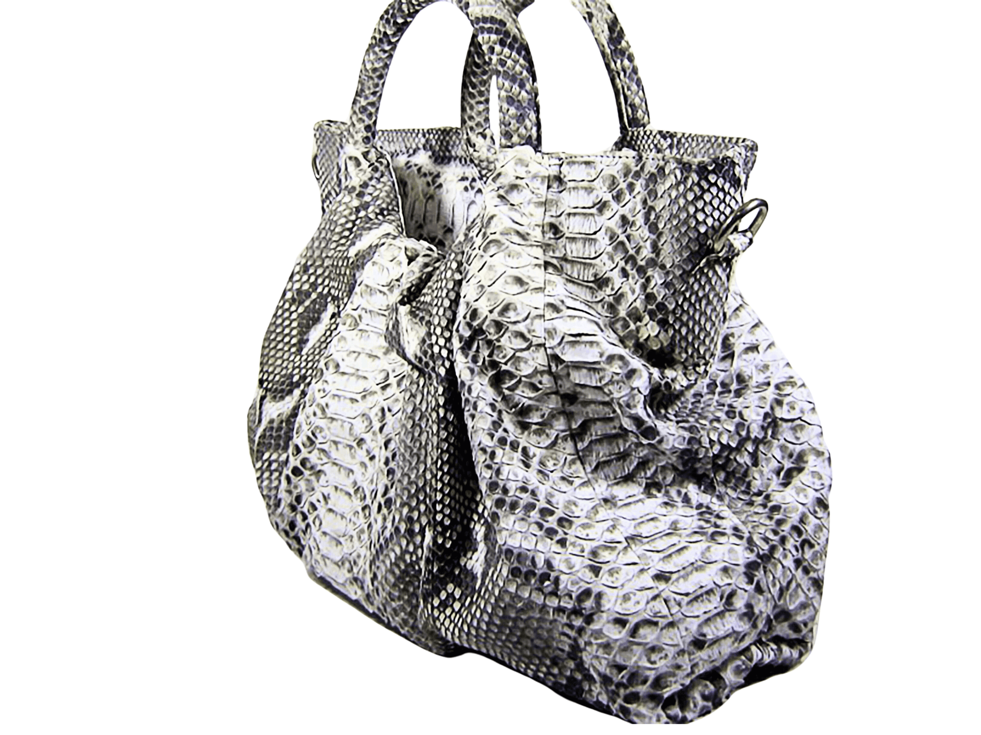 Snakeskin Hobo Floy Handbag Gray Python Jacket by LFM Fashion